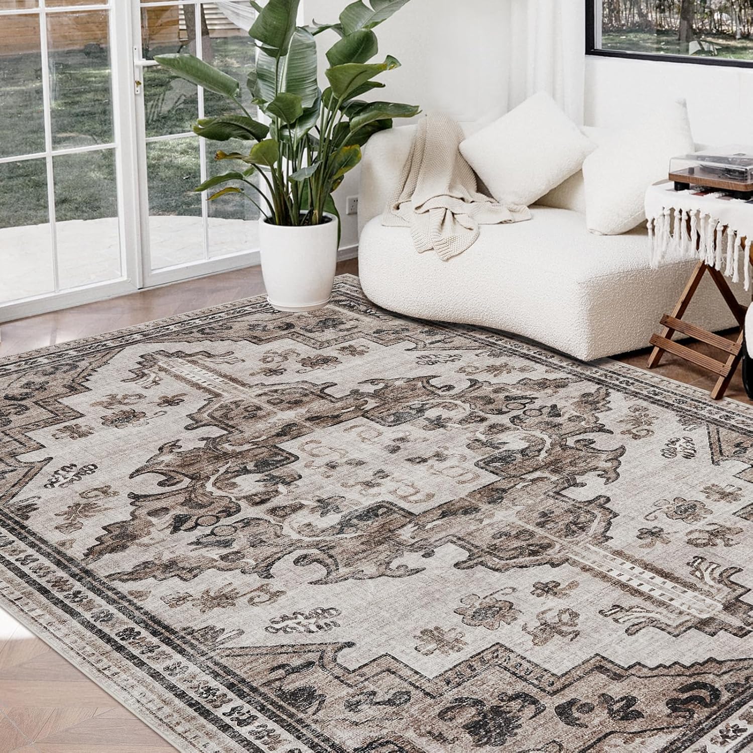 Joydeco 8x10 Area Rugs for Living Room, Vintage Non Slip Rug