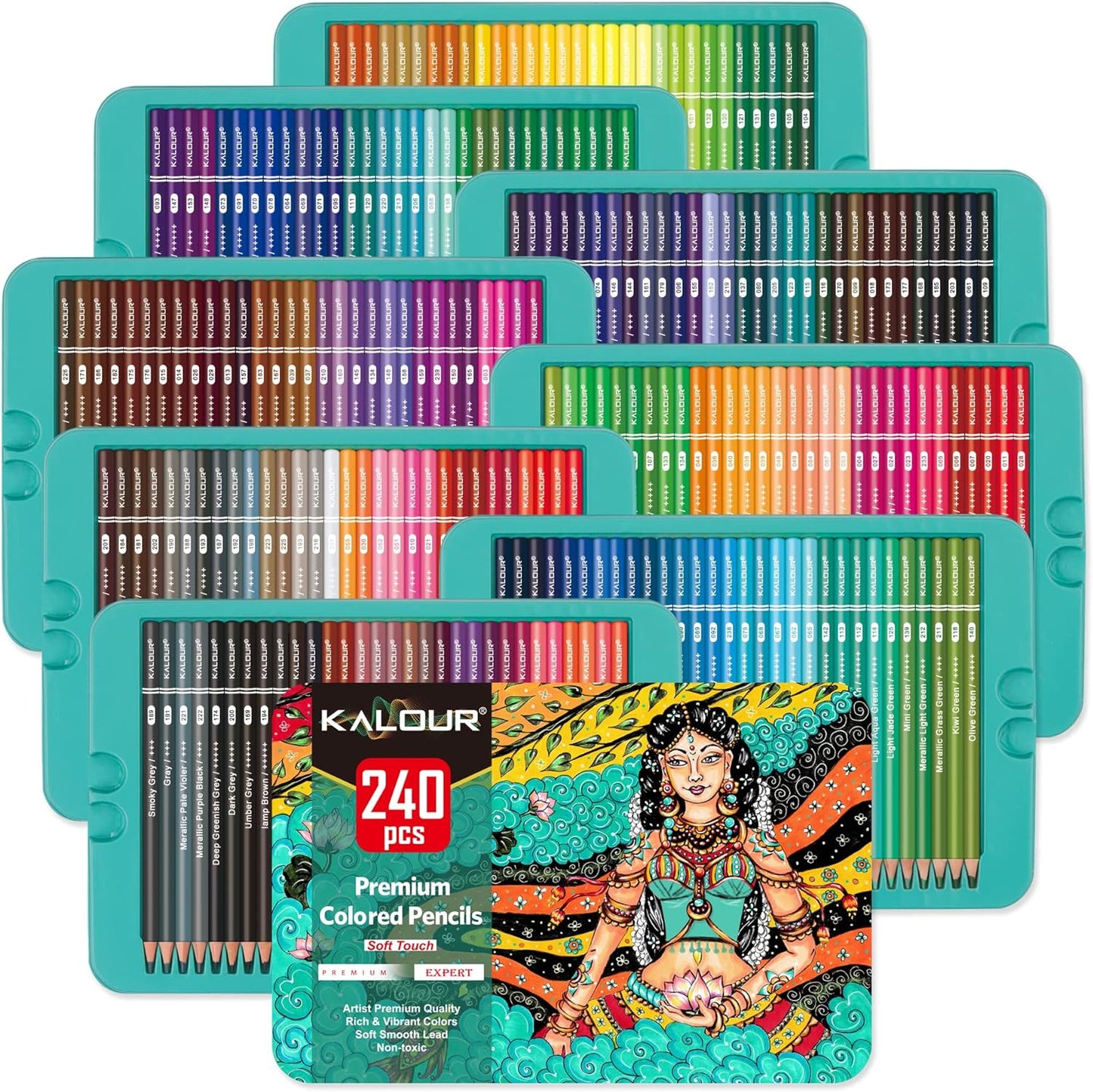 KALOUR Professional Colored Pencils Set of 240 for Artists