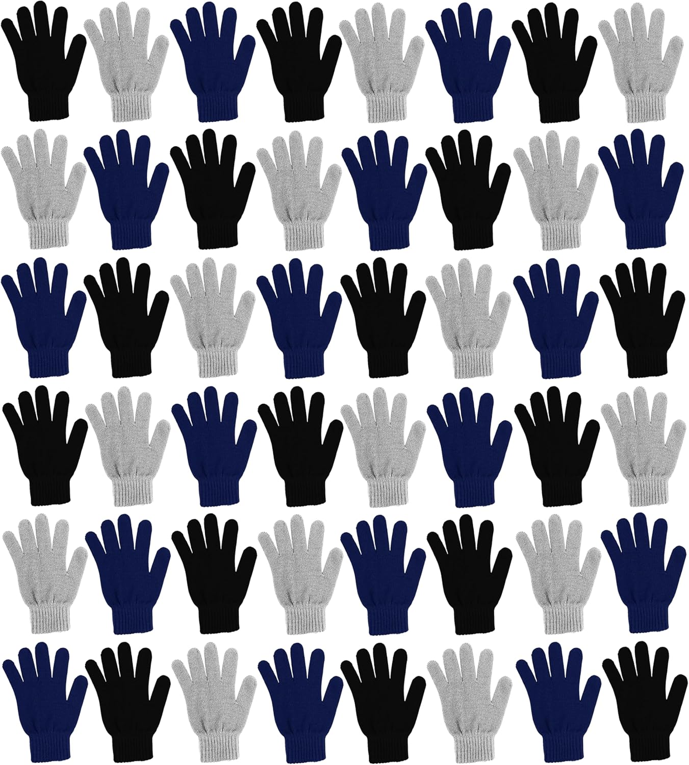 Cozy 48 Pairs Winter Magic Gloves, Bulk Warm Brushed Interior in Winterlace