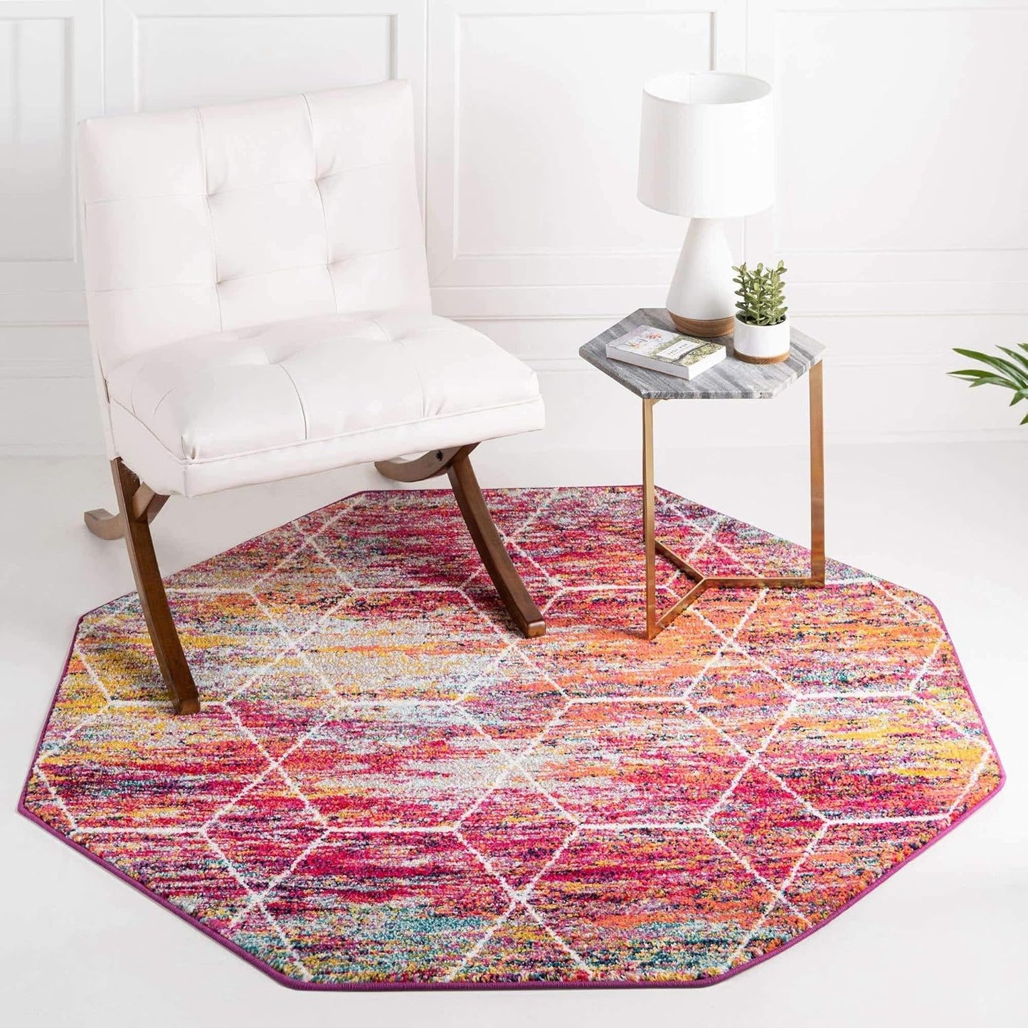 Unique Loom Trellis Frieze Collection Area Rug - Geometric Style