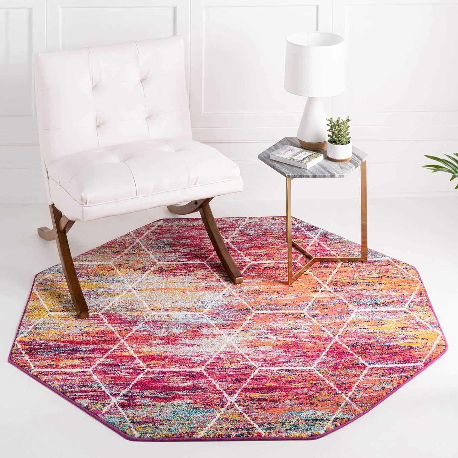 Unique Loom Trellis Frieze Collection Area Rug - Geometric Style