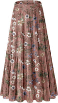 Women's Chiffon White Flowy Maxi Skirt Pleated A Line - Boho Fit