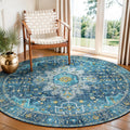 Moynesa Ultra-Thin 5ft Round Rug Teal - Machine Washable, Low-Pile