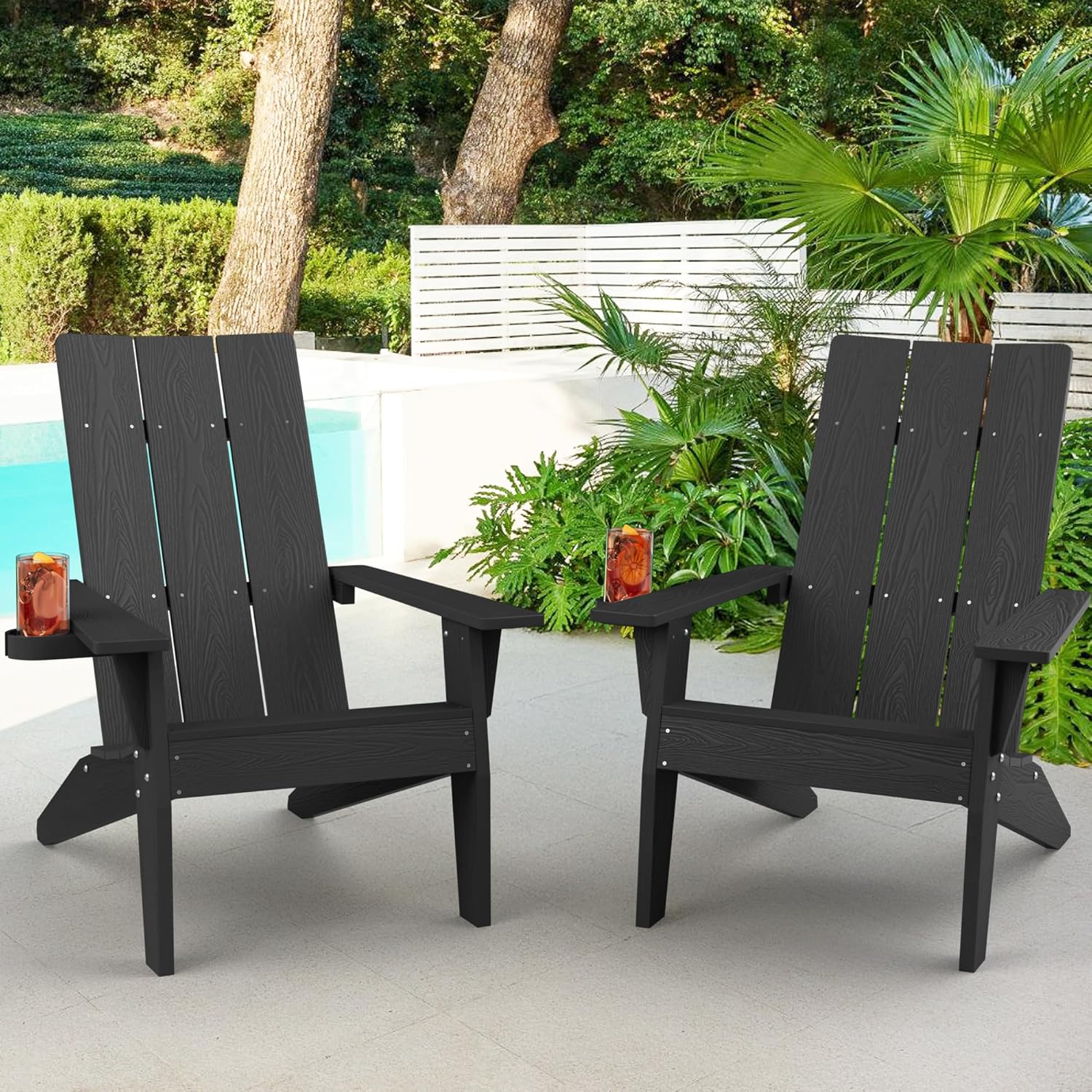 MXIMU Modern Adirondack Chairs Set of 2 for Outdoor Relaxation