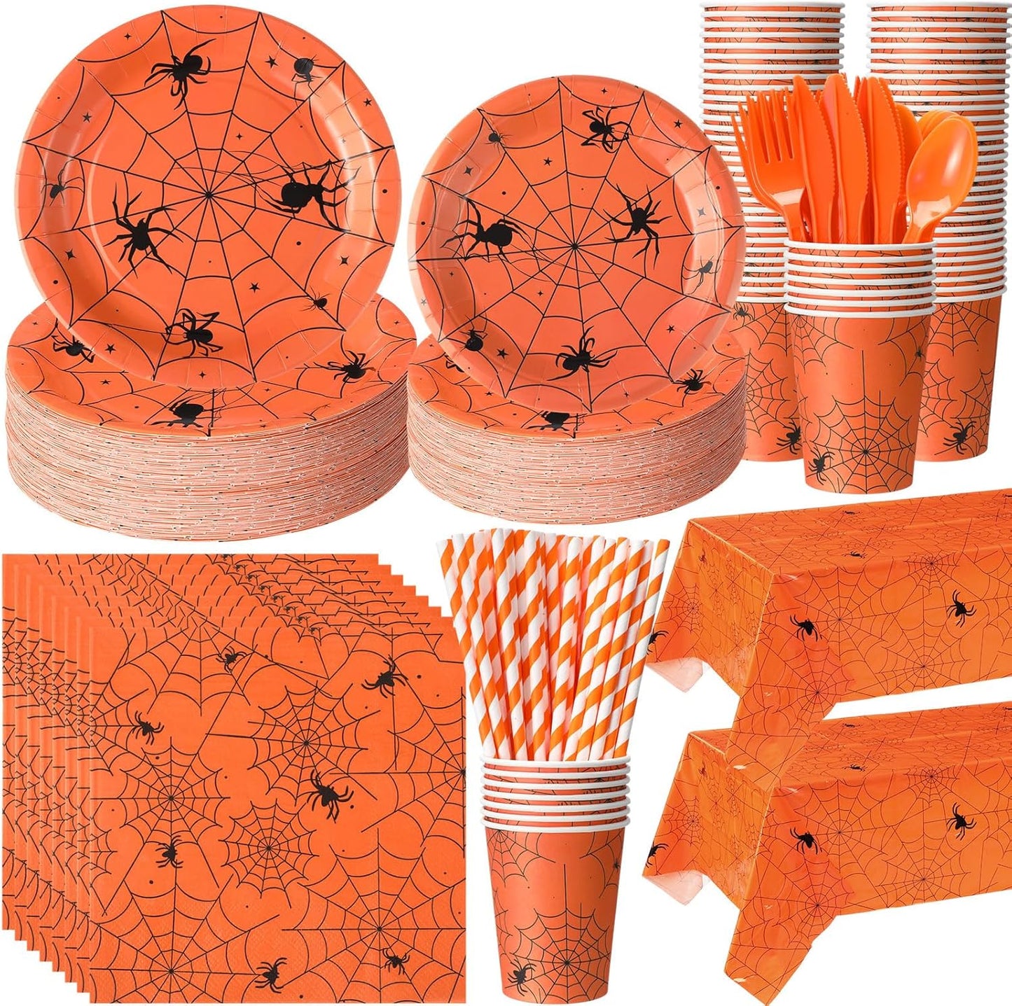 452 Pcs Halloween Spiderweb Supplies for 50 Guests Party