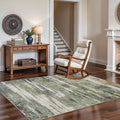 5x7 Green Washable Area Rug - Low Pile Non-Slip Accent Rug