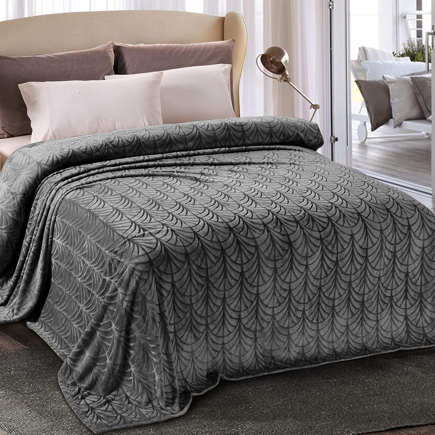 Whale Flotilla Flannel Fleece King Size Blanket for All Seasons
