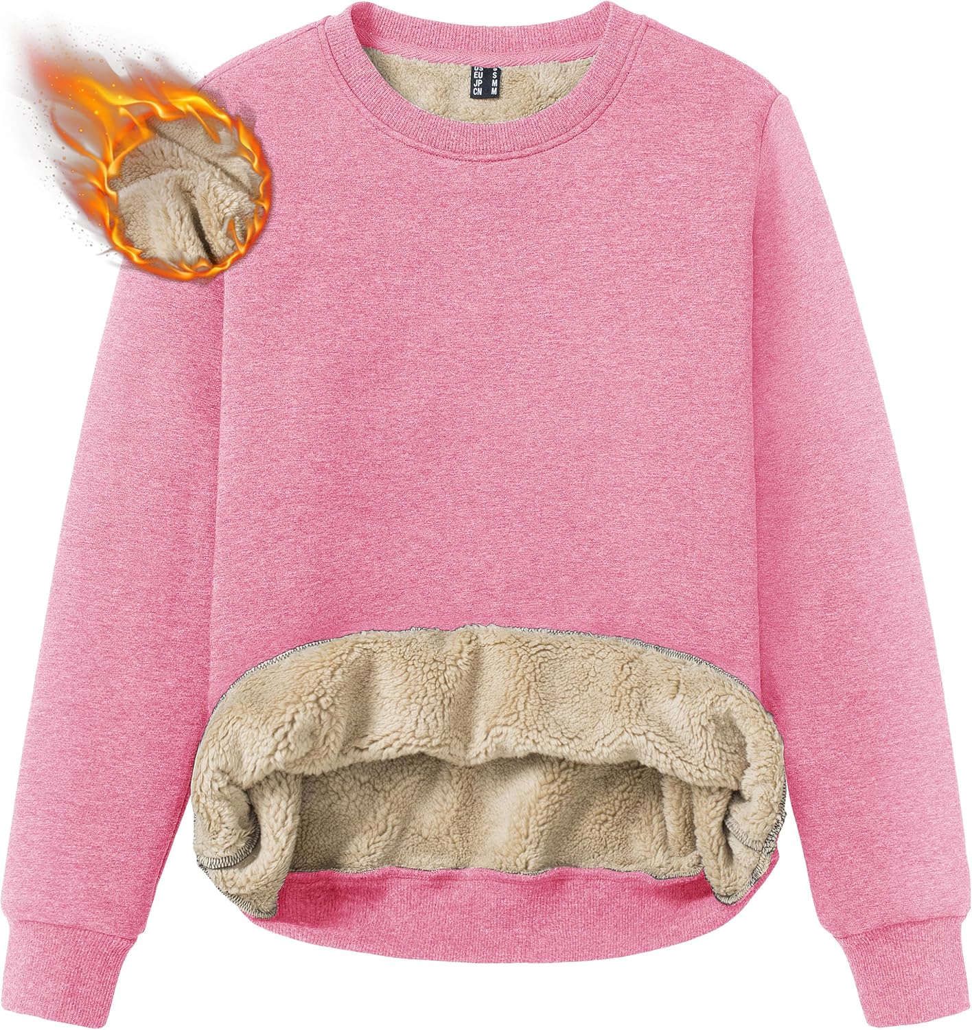 TACVASEN Women's Fleece Lined Crewneck Sweatshirt for Winter