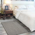 Courtyard Black White 3 ft x 5 ft Area Rug - Easy Clean, Non Shedding