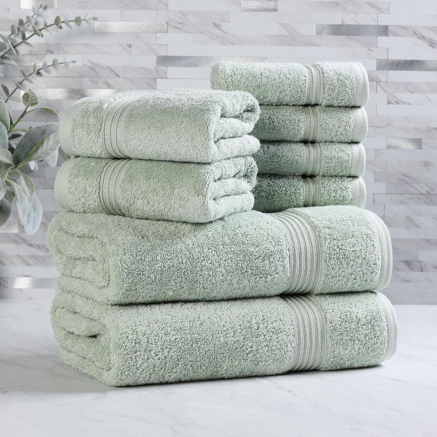Superior Egyptian Cotton 8-Piece Towel Set for Luxurious Bathing