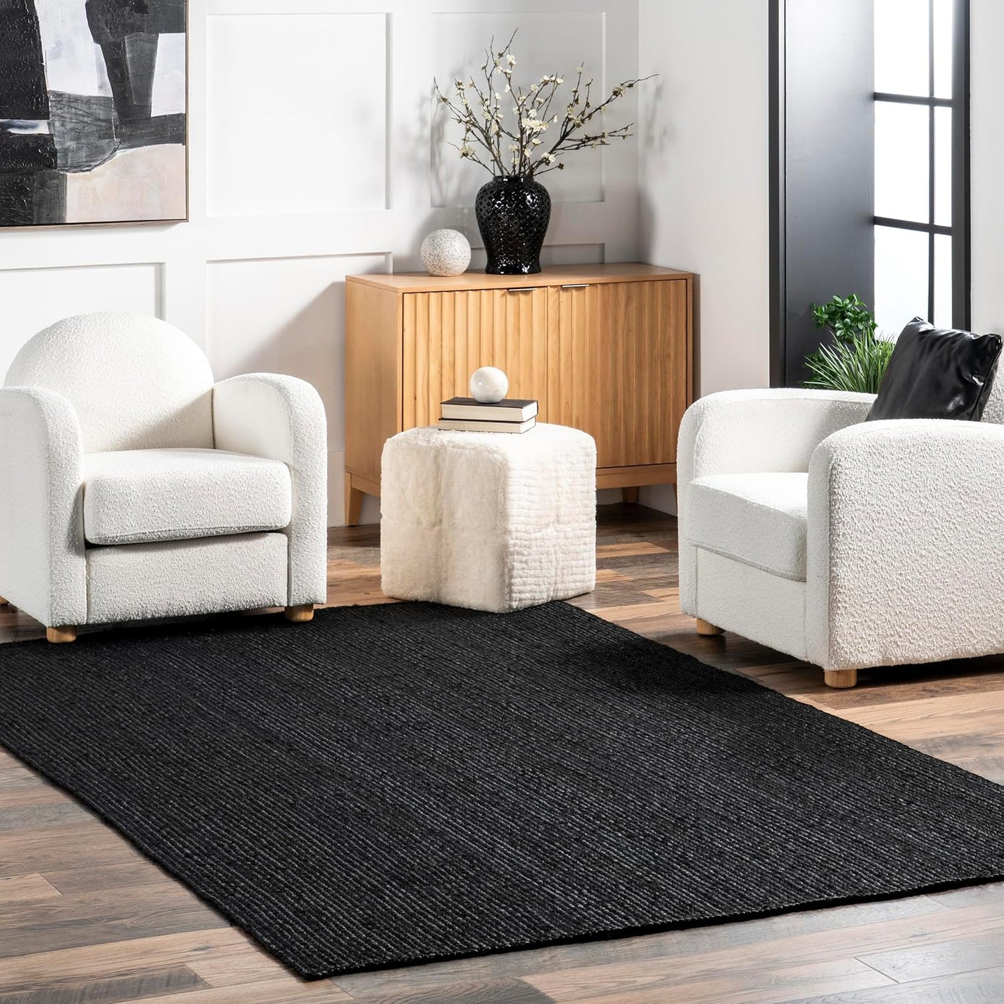 nuLOOM 6x9 Rigo Jute Hand Woven Area Rug for Any Room