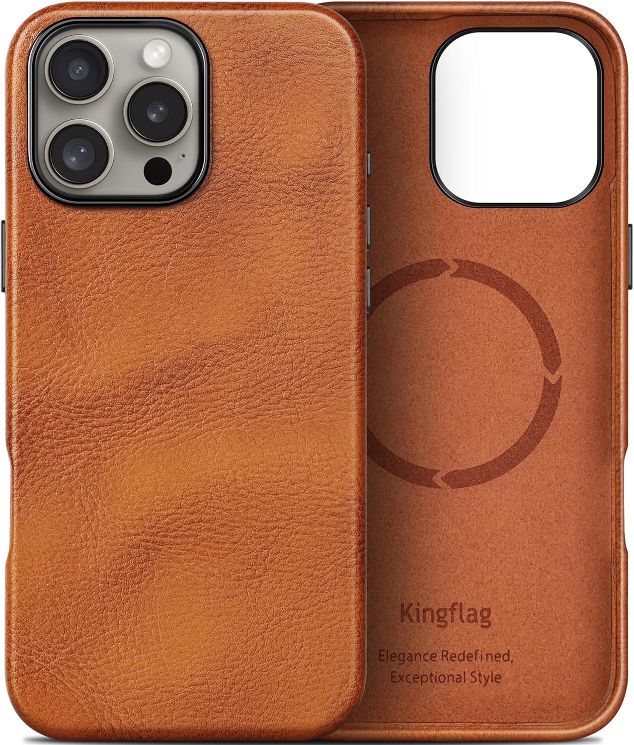 Genuine Leather Case for iPhone 16 Pro with MagSafe Compatibility