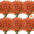 Artificial Fall Flowers 24 Bundles Fake Mums for Outdoors - Durable