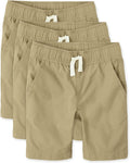 Boys Pull on Jogger Shorts Pack - Durable Cotton, Adjustable Waist