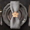 Gold Napkin Rings Set of 16 Floral Design - Elegant Table Accent