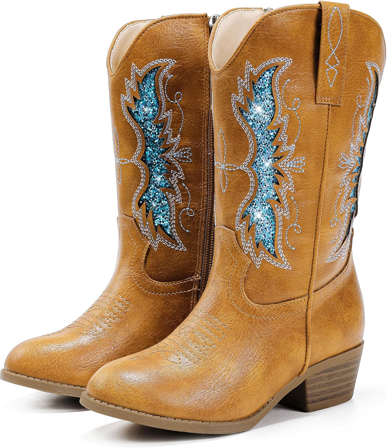 Sparkly Glitter Cowgirl Boots for Girls - Stylish Mid Calf Design
