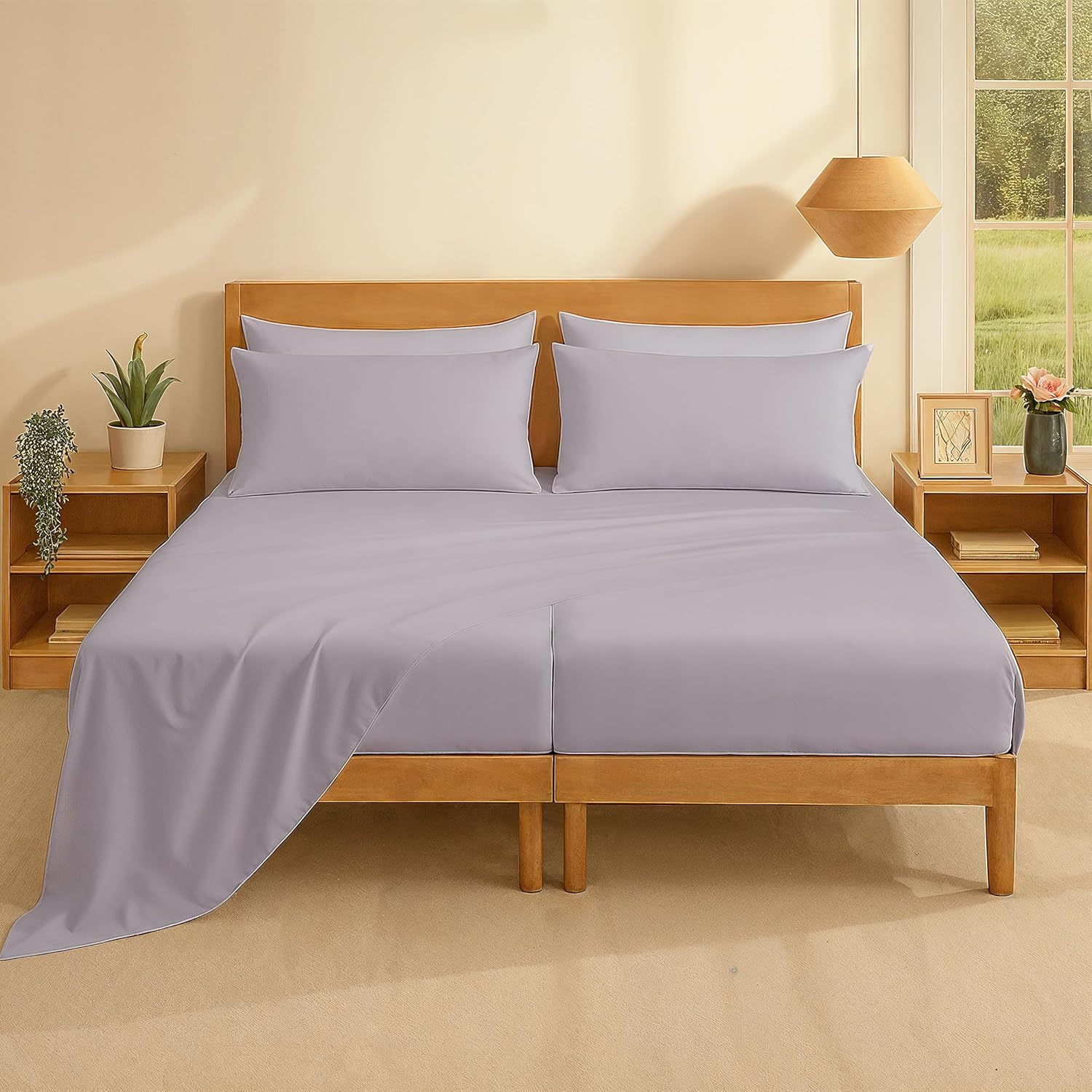 Casa Platino 100% Cotton Split King Size Sheets for Comfort