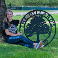 Custom Metal Signs for Family Name - Tree of Life Monogram Art