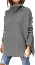 Cozy Oversized Turtleneck Batwing Sweater for Autumn Fashion