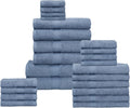 HILLFAIR 24 Piece Bath Towels Set - Soft 100% Cotton Bulk Pack