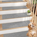 Natural Linen Stair Treads 15 Pcs 8in x 30in - Soft Non-Slip Runner