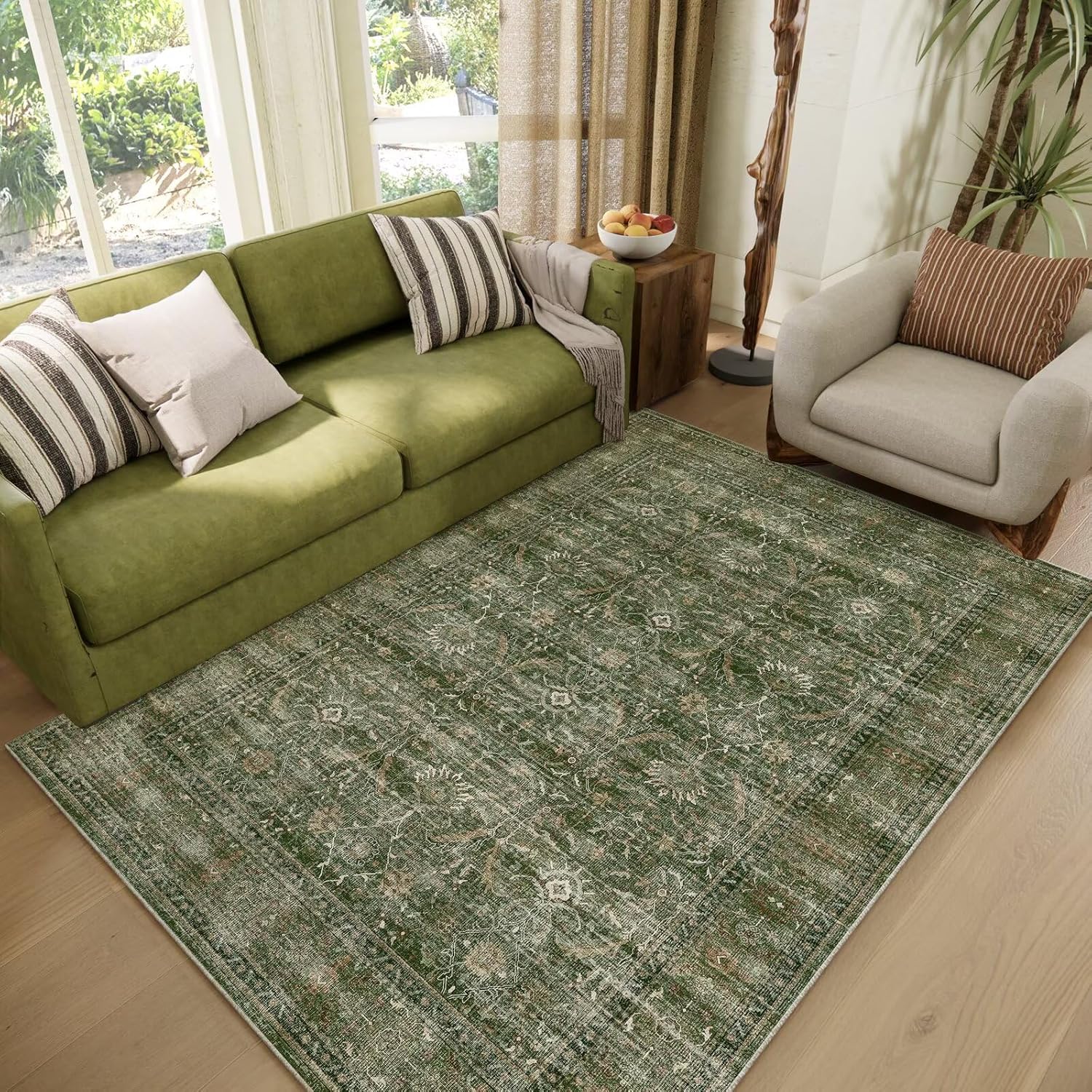 Washable 4x6 Rugs for Living Room with Non-Slip Backing