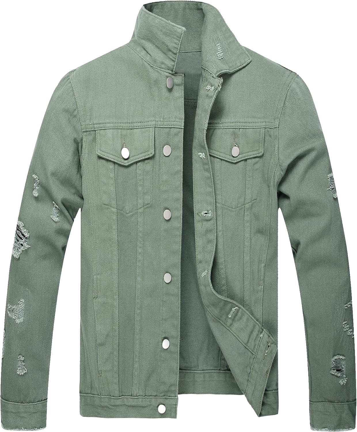 LZLER Men's Distressed Denim Jackets for Trendy Casual Style