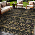 5ftx7ft Reversible Outdoor Rug for Patio BlackBrown - Waterproof Mat
