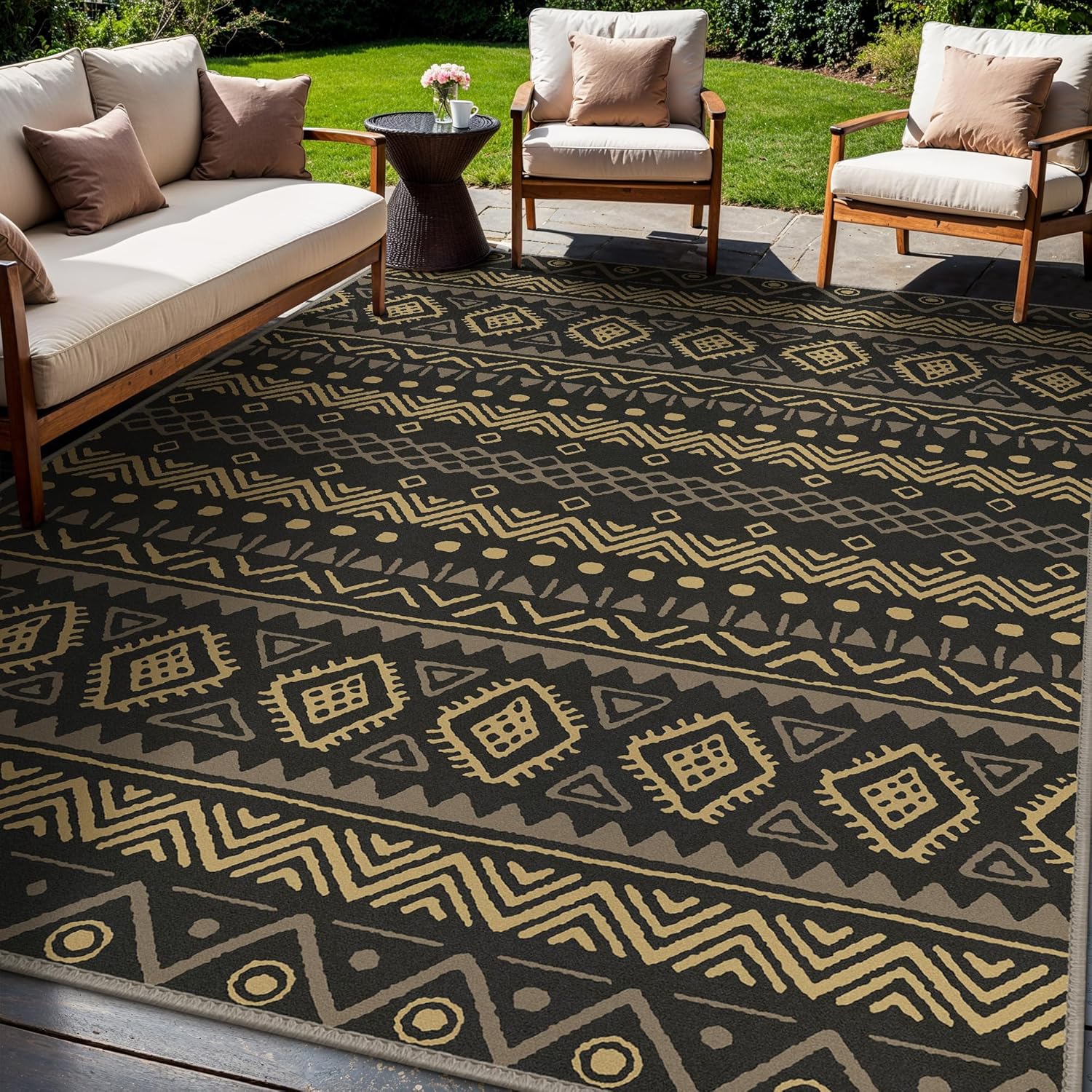 GENIMO Outdoor Rug for Patio Clearance - Lightweight Waterproof Mat