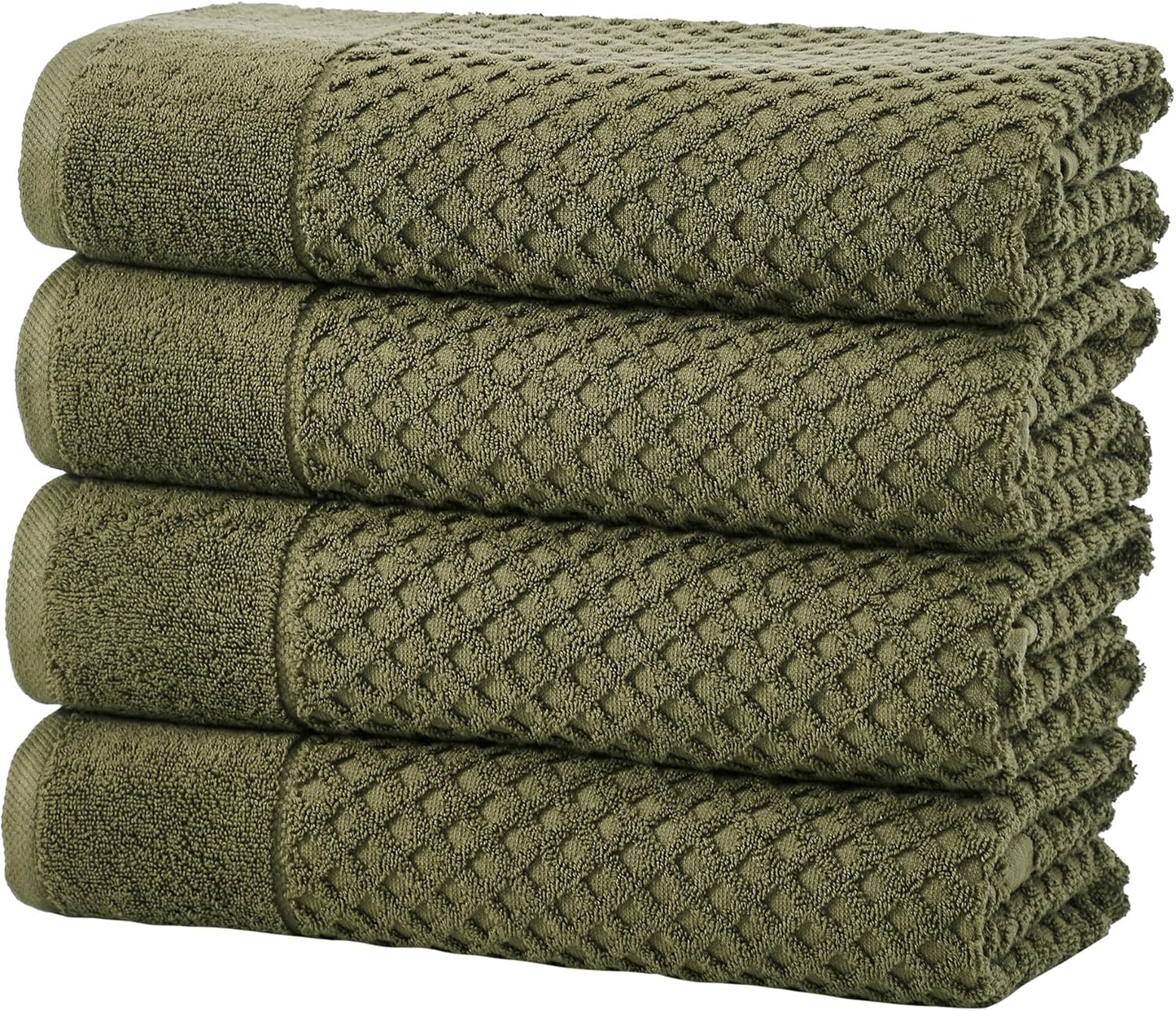 Green Bath Towels - Great Bay Home 100% Cotton Set