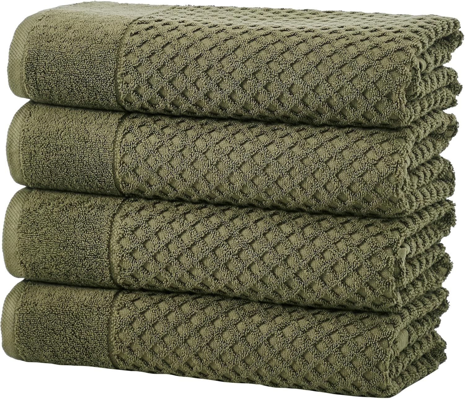 Green Bath Towels - Great Bay Home 100% Cotton Set