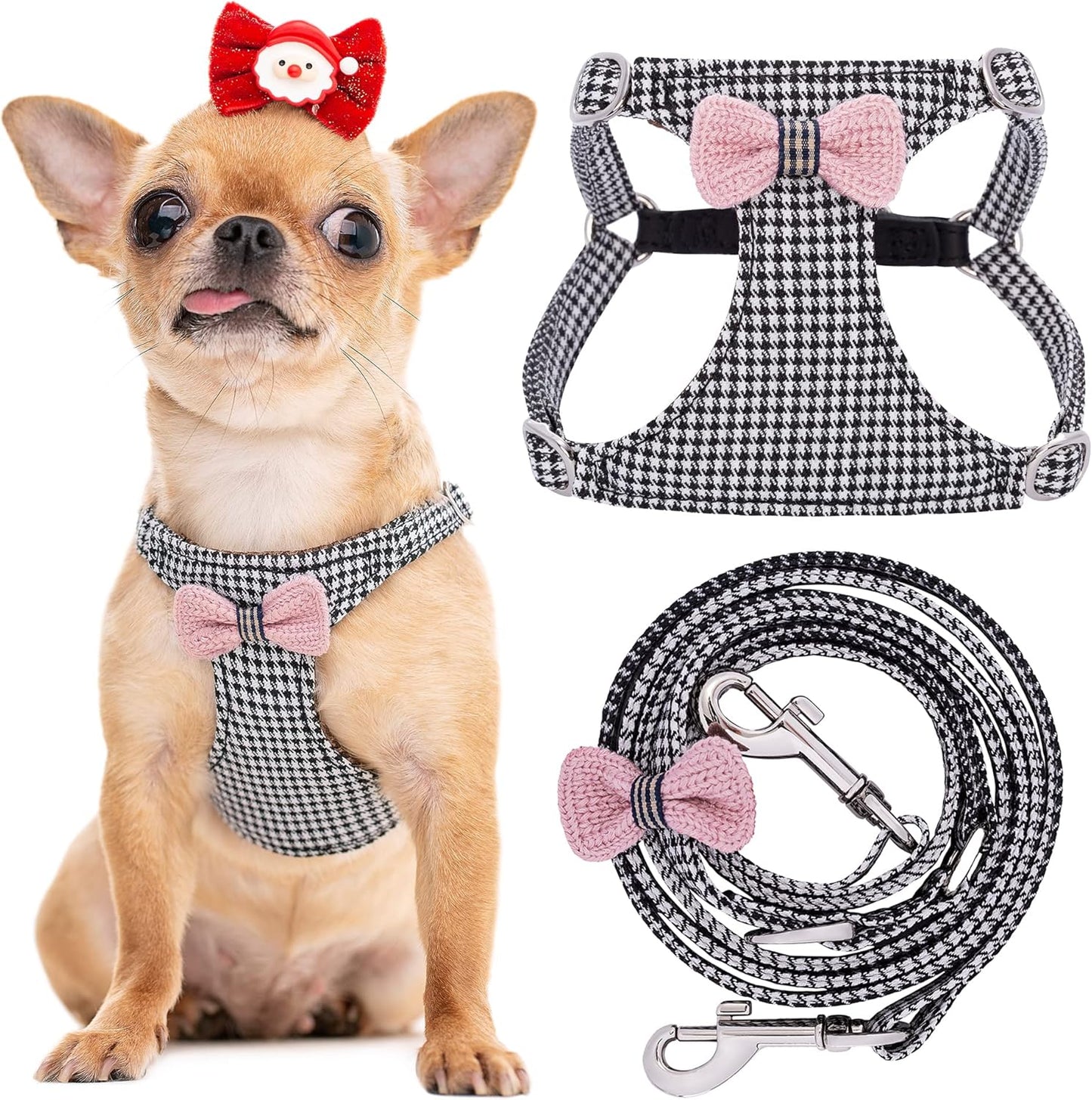 No Pull XS Dog Harness with Multifunction Leash for Small Dogs