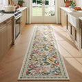 2ft x 10ft Kitchen Runner Rug Non Slip Beige - Washable Floral