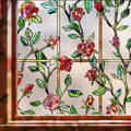 Coavas Floral Window Film Stained Glass Privacy Cling - 3D Rose