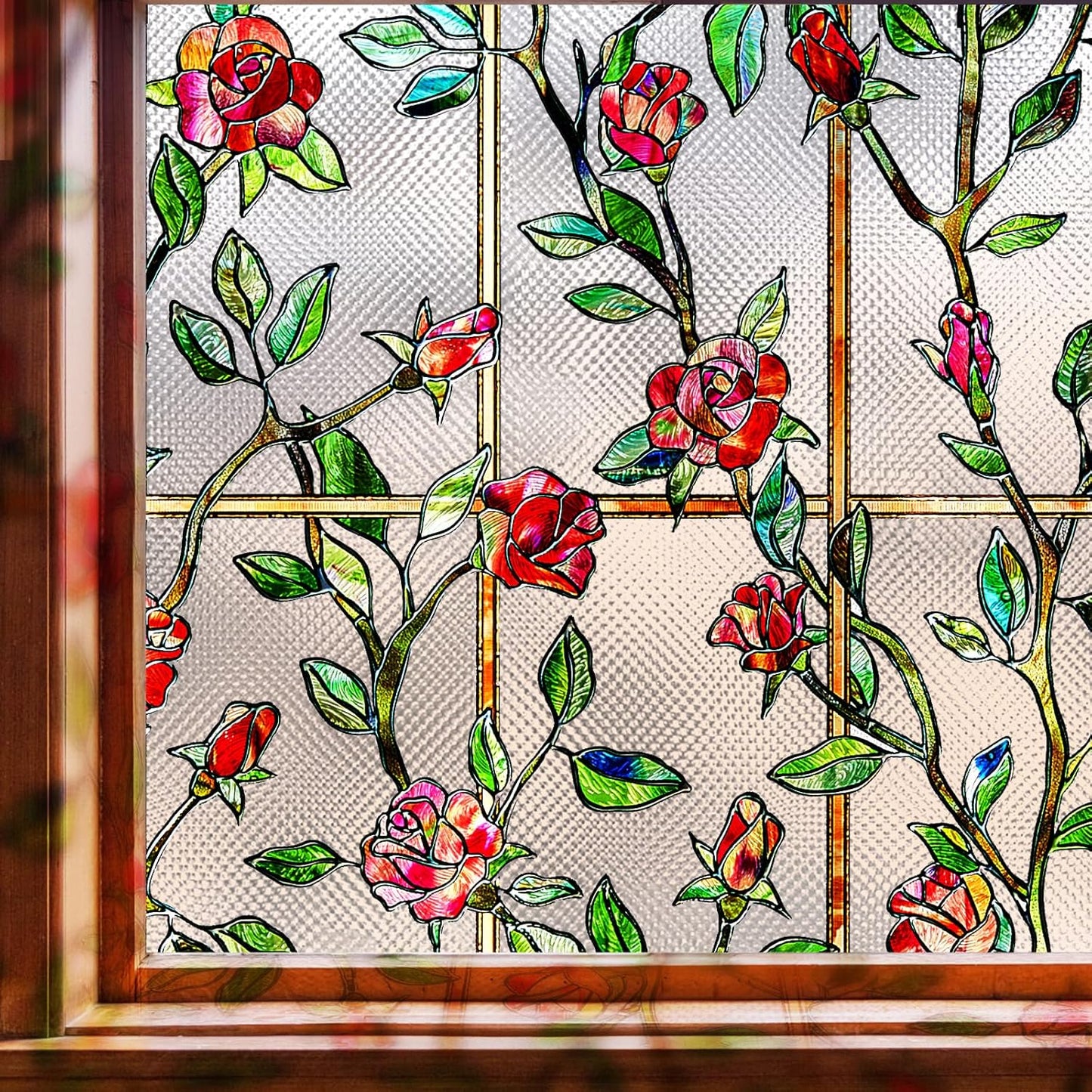 Coavas Floral Window Film for Decorative Privacy and Style