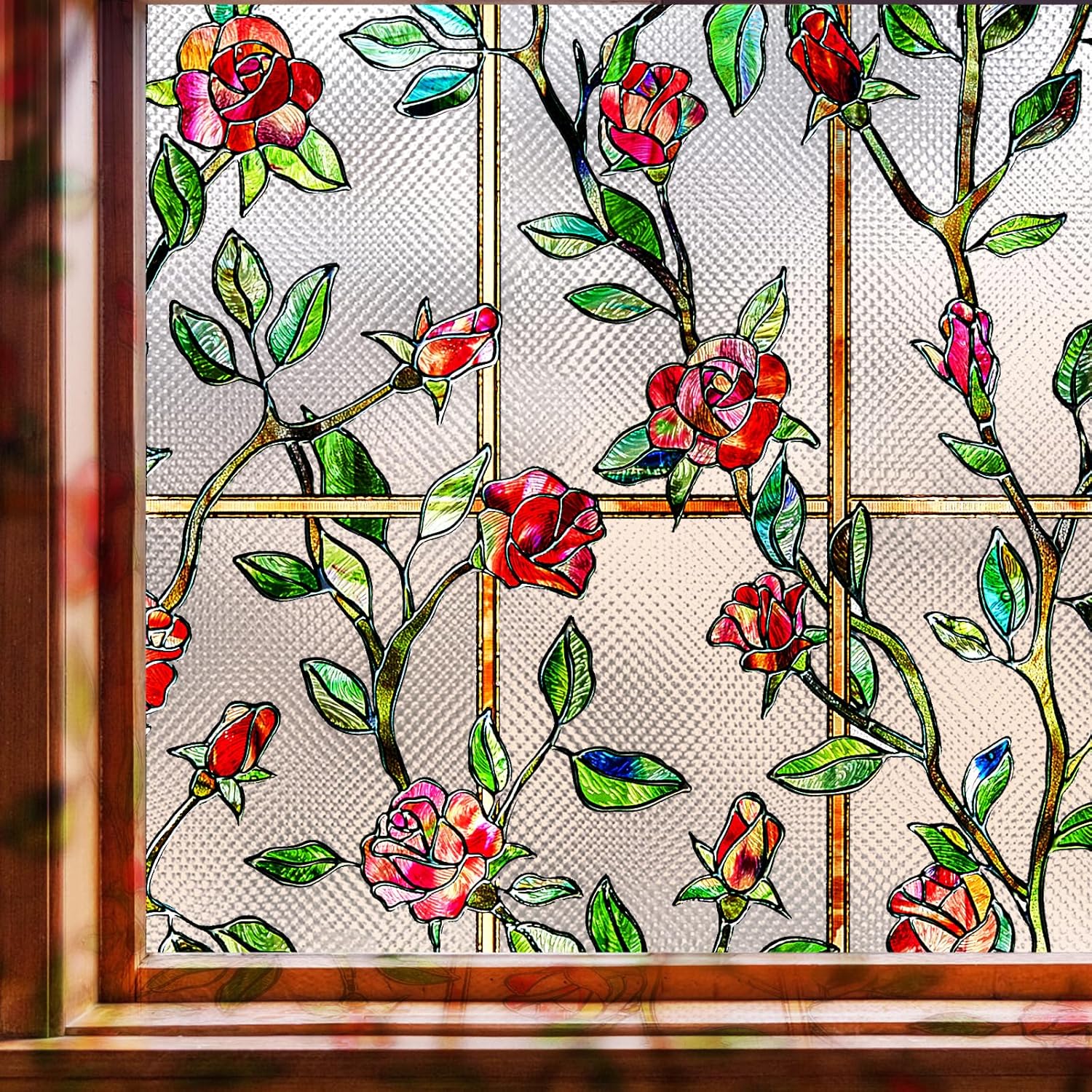 Coavas Floral Window Film for Decorative Privacy and Style