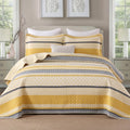 Homzard Quilt Cotton Queen Quilt Bedding Set - Lightweight Striped