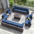 Kurapika 15 Pieces Patio Furniture Set with 43in Propane Fire Pit