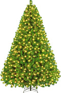 9ft Pre-lit Flocked Artificial Christmas Tree with Warm White Lights
