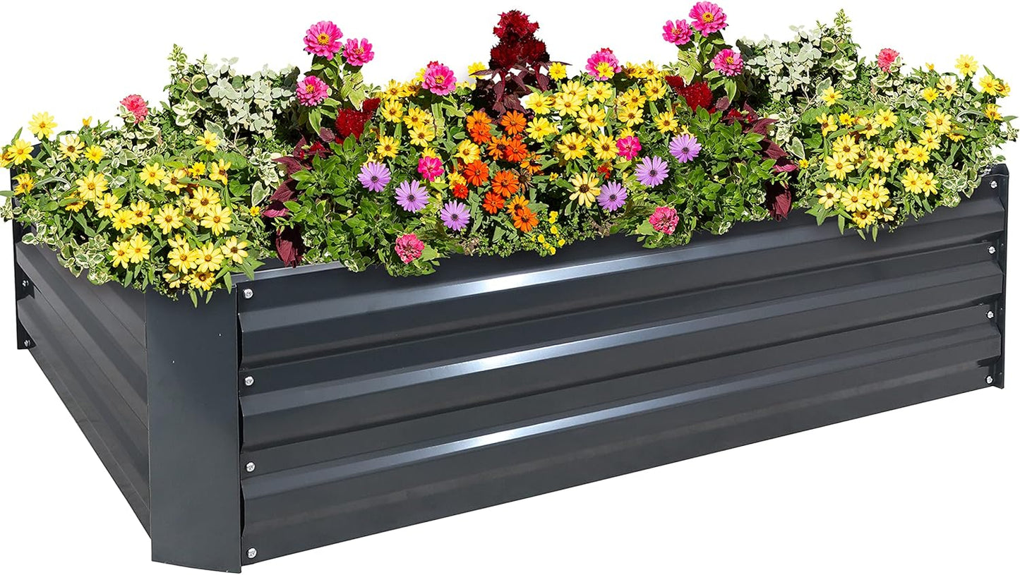 Galvanized Raised Garden Bed for Vegetables and Flowers - 4ft x 3ft
