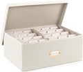 Decorative Photo Storage Box - Sturdy Linen Organizer for 5x7 Photos