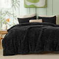 Bedsure Fluffy Comforter Set King Size - Plush Faux Fur Comfort