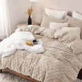Bedsure Fluffy Duvet Cover Set King Size - Warm Plush Winter Bedding