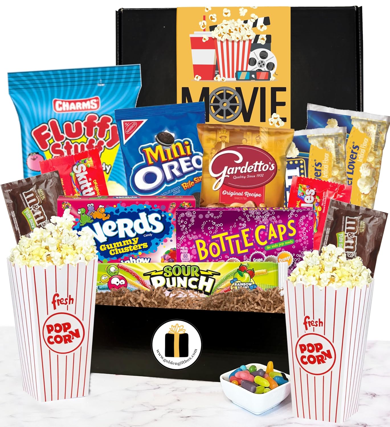 Deluxe Movie Night Gift Bundle with Popcorn and Snacks