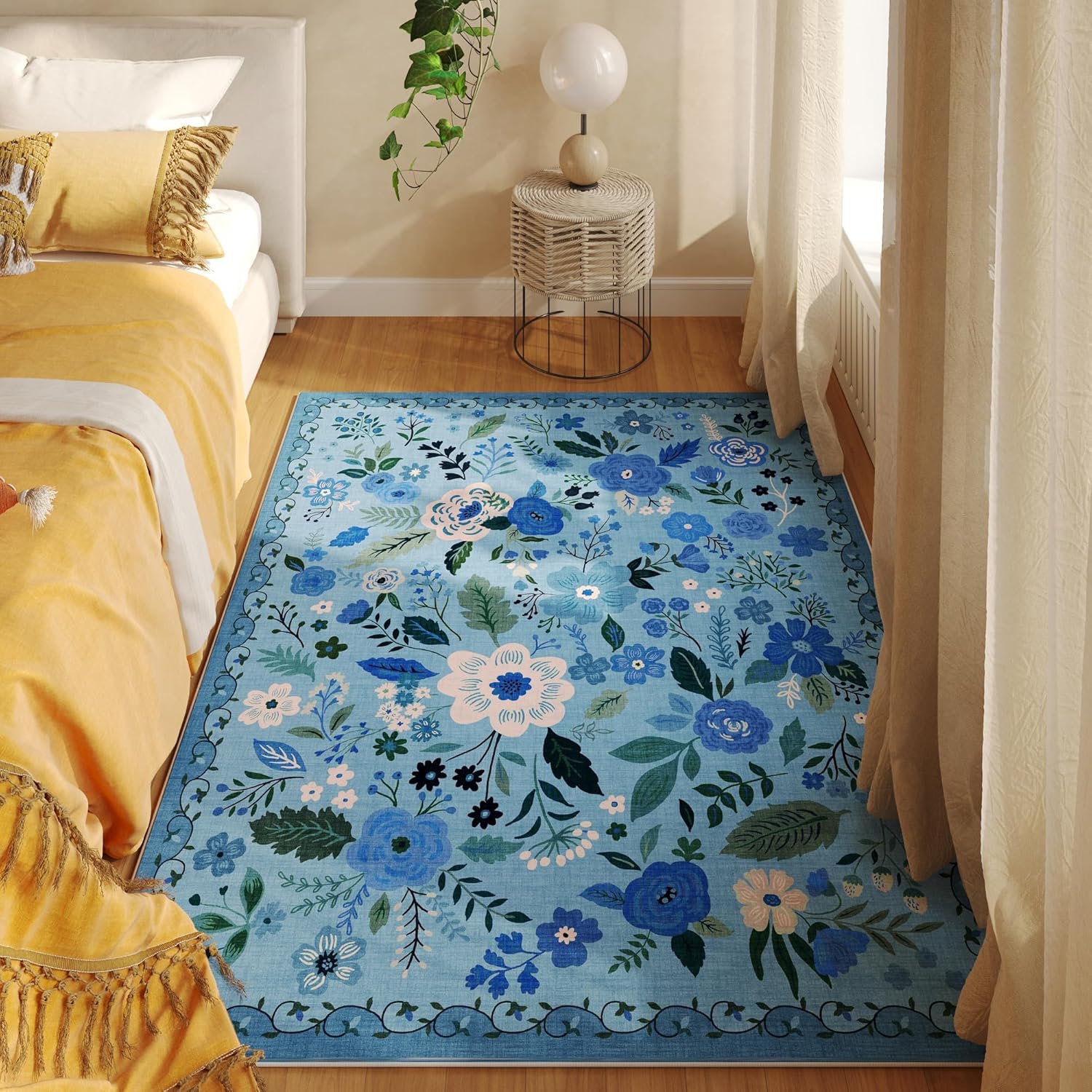 Rugcomf 3x5 Washable Area Rug for Bedroom and Kitchen Use