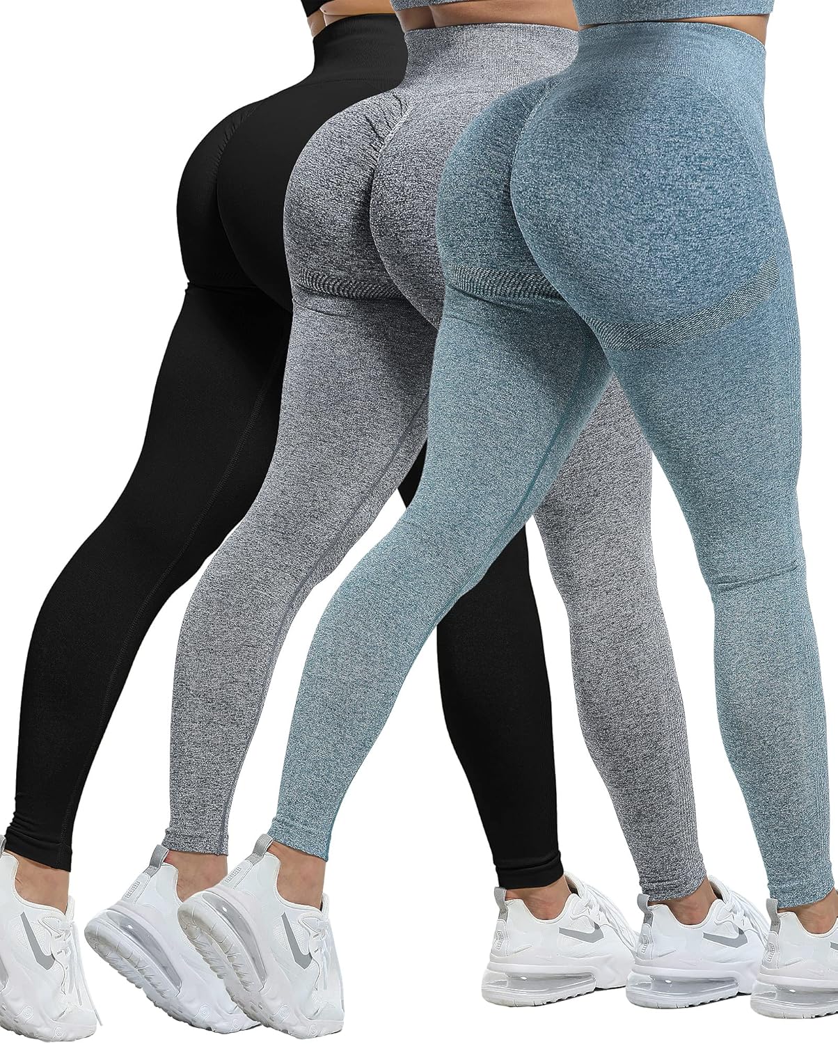 CHRLEISURE Workout Leggings Sets for Women - Seamless Butt Lift