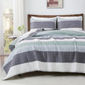 Andency Stripe Quilt Set Twin (68x86 in) - Mint Green Patchwork