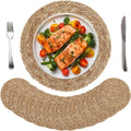 Set of 12 Round Woven Placemats for Dining and Decor