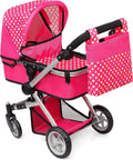 Foldable Pram for Baby Doll with Polka Dots Design - Portable Play