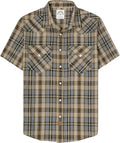 Viscose from Bamboo Blend Western Pearl Snap Plaid Shirt - Breathable